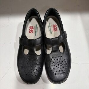 SAS Shoes Womens 9.5M Willow Mary Jane T Strap Black Tripad Comfort USA Support